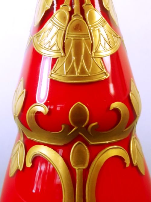 LEGRAS SAINT DENIS GLASS VASE GILT DECORATION C1905 - ADDITIONAL PHOTO 3
