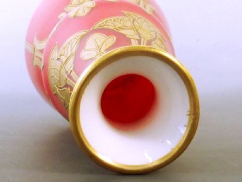 LEGRAS SAINT DENIS GLASS VASE GILT DECORATION C1905 - ADDITIONAL PHOTO 6