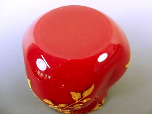 LEGRAS SAINT DENIS GLASS POSY VASE WITH GILT AND ENAMEL DECORATION C1905 - ADDITIONAL PHOTO 5