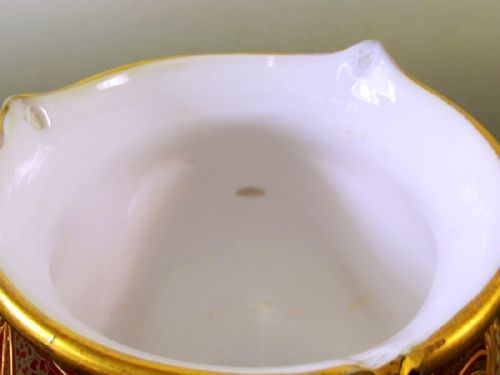 LEGRAS SAINT DENIS GLASS POSY VASE WITH GILT AND ENAMEL DECORATION C1905 - ADDITIONAL PHOTO 6