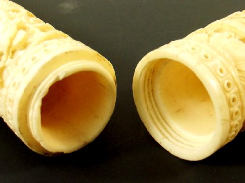 CHINESE CANTON IVORY NEEDLE CASE WITH NEEDLES C1840 - ADDITIONAL PHOTO 6