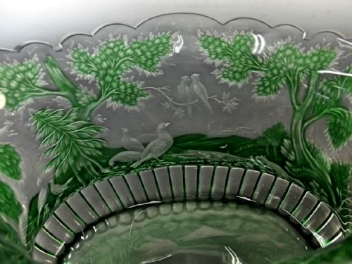 SUPERB GREEN FLASHED INTAGLIO CUT THOMAS WEBB VASE - ADDITIONAL PHOTO 6