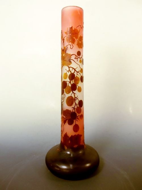 large emile galle 4 colour cameo glass vase - CATEGORY: ANTIQUE VASES - DATED 1900