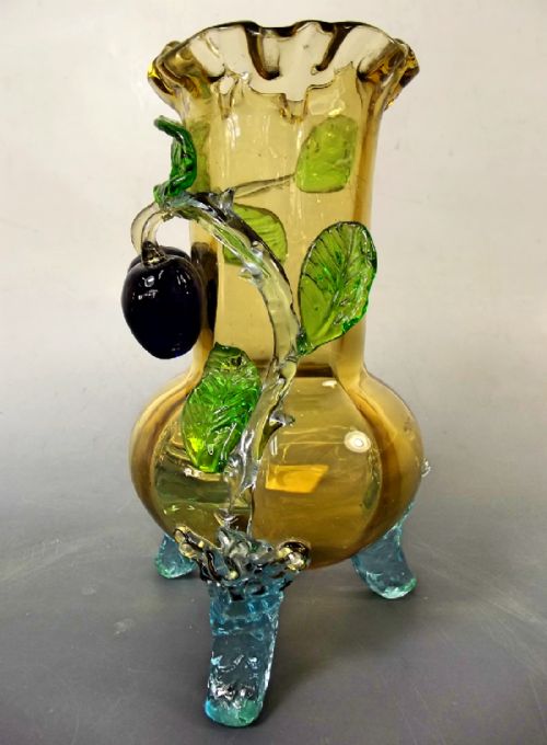 STEVENS WILLIAMS APPLIED GLASS BERRY VASE C1890 - ADDITIONAL PHOTO 1