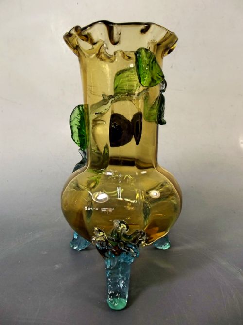 STEVENS WILLIAMS APPLIED GLASS BERRY VASE C1890 - ADDITIONAL PHOTO 2