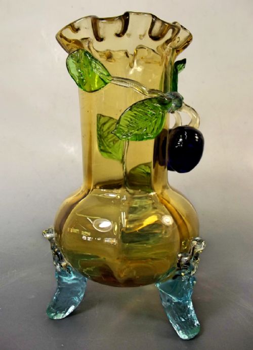 STEVENS WILLIAMS APPLIED GLASS BERRY VASE C1890 - ADDITIONAL PHOTO 3