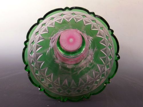 STEVENS WILLIAMS GREEN OVER RED INTAGLIO CUT VASE BY JOSHUA HODGETTS - ADDITIONAL PHOTO 9