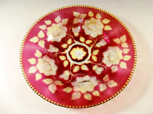 stevens williams two colour intaglio cut to clear plate - CATEGORY: ANTIQUE GLASS - DATED 1890