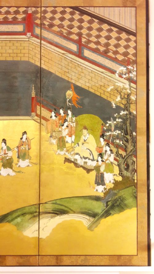JAPANESE EDO PERIOD 1615 1868 6FOLD PAINTED ENAMEL SCREEN - ADDITIONAL PHOTO 1