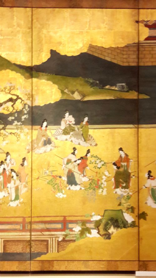 JAPANESE EDO PERIOD 1615 1868 6FOLD PAINTED ENAMEL SCREEN - ADDITIONAL PHOTO 3