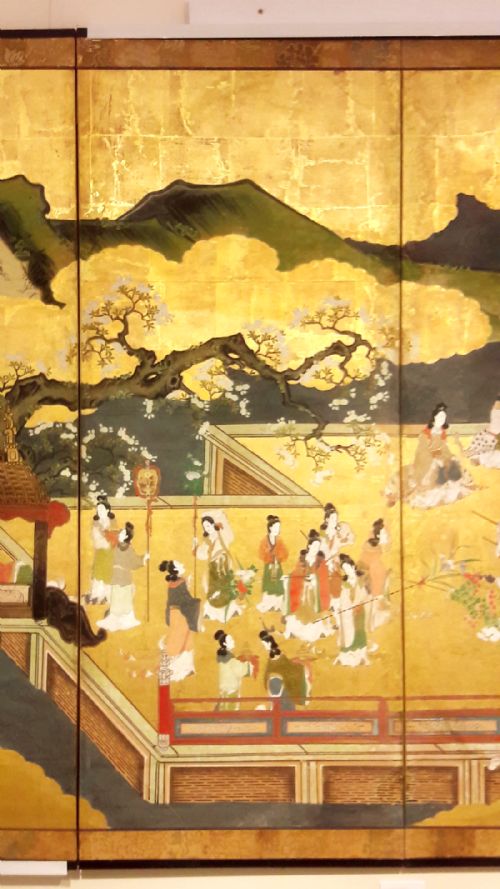JAPANESE EDO PERIOD 1615 1868 6FOLD PAINTED ENAMEL SCREEN - ADDITIONAL PHOTO 4