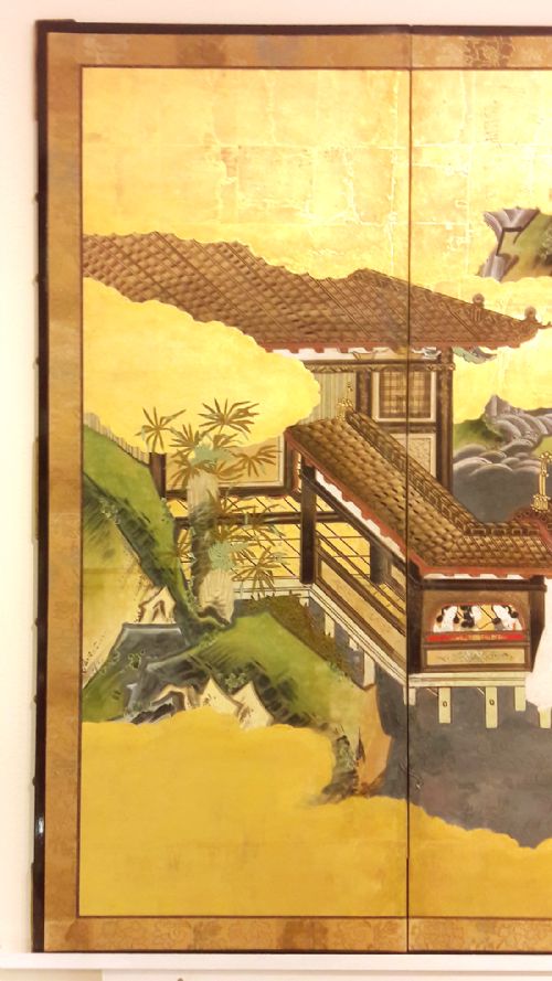 JAPANESE EDO PERIOD 1615 1868 6FOLD PAINTED ENAMEL SCREEN - ADDITIONAL PHOTO 6