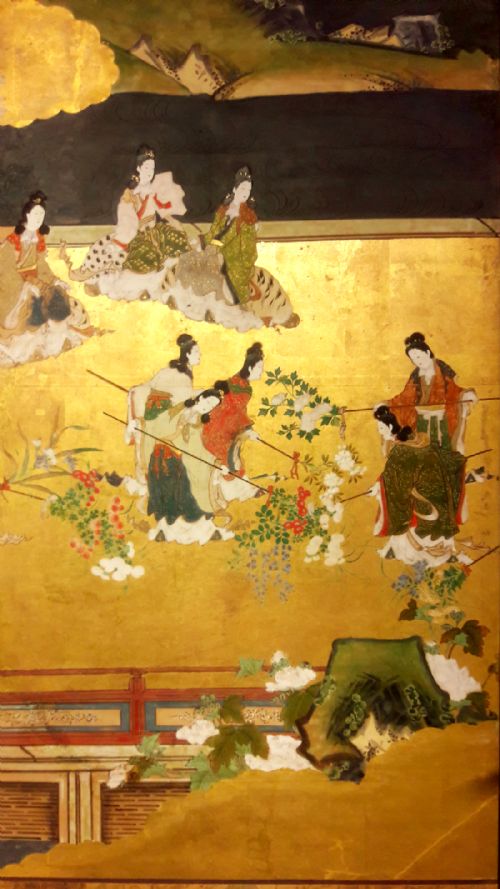 JAPANESE EDO PERIOD 1615 1868 6FOLD PAINTED ENAMEL SCREEN - ADDITIONAL PHOTO 7