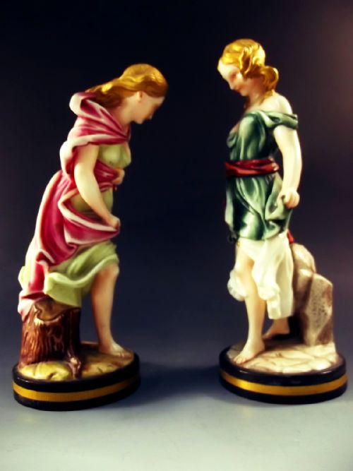 PAIR ROYAL WORCESTER PORCELAIN FIGURINES BEFORE AFTER THE WIND - ADDITIONAL PHOTO 3