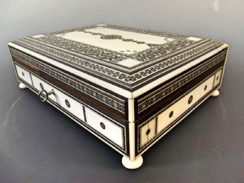 A GOOD INLAID IVORY SIDELI BOX C1890 - ADDITIONAL PHOTO 3