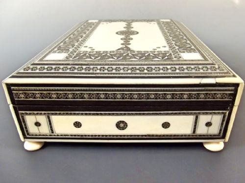 A GOOD INLAID IVORY SIDELI BOX C1890 - ADDITIONAL PHOTO 4