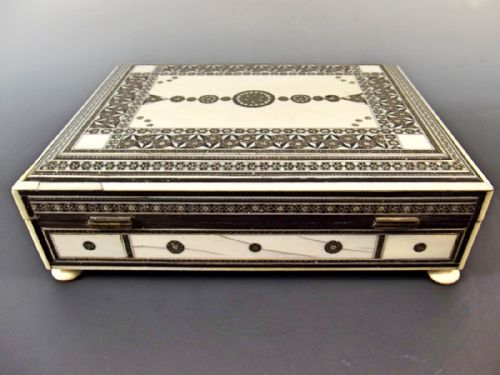A GOOD INLAID IVORY SIDELI BOX C1890 - ADDITIONAL PHOTO 5