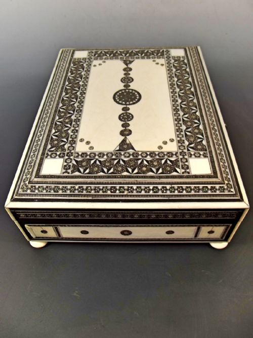 A GOOD INLAID IVORY SIDELI BOX C1890 - ADDITIONAL PHOTO 6