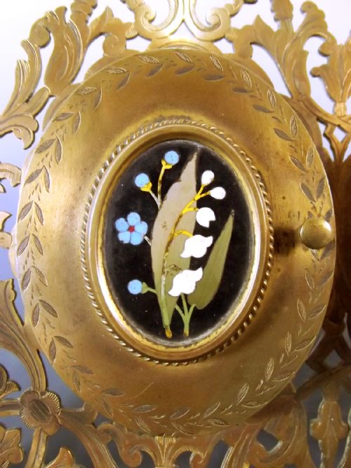PIERCED ORMOLU PIETRA DURA DOUBLE PICTURE FRAME - ADDITIONAL PHOTO 1