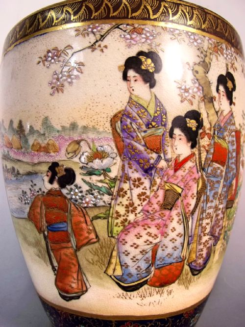 FINE QUALITY 10 INCH JAPANESE MEIJI PERIOD SATSUMA VASE - ADDITIONAL PHOTO 2