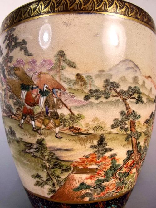 FINE QUALITY 10 INCH JAPANESE MEIJI PERIOD SATSUMA VASE - ADDITIONAL PHOTO 6
