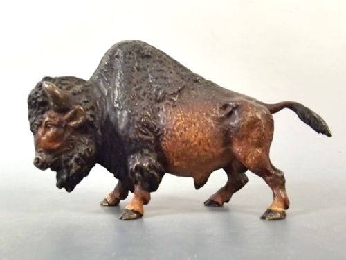 austrian vienna cold painted bronze bison - CATEGORY: ANTIQUE METAL - DATED 1890