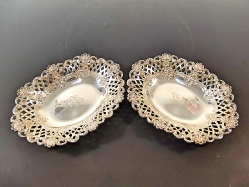 pair 19th century tiffany and co sterling silver dishes - CATEGORY: ANTIQUE SILVER - DATED 1890