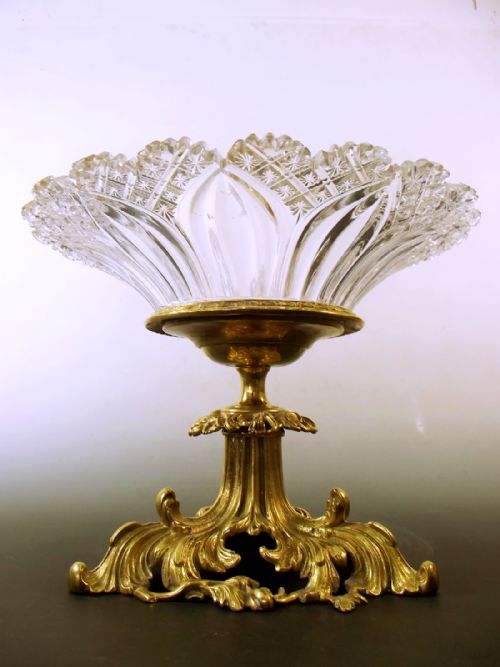 FRENCH ORMOLU CUT GLASS TAZZA - ADDITIONAL PHOTO 1
