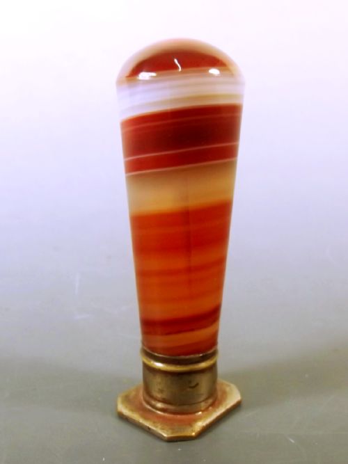 victorian polished agate wax seal - CATEGORY: ANTIQUE MISCELLANEOUS - DATED 1890