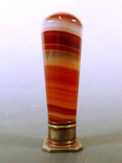 VICTORIAN POLISHED AGATE WAX SEAL - ADDITIONAL PHOTO 1