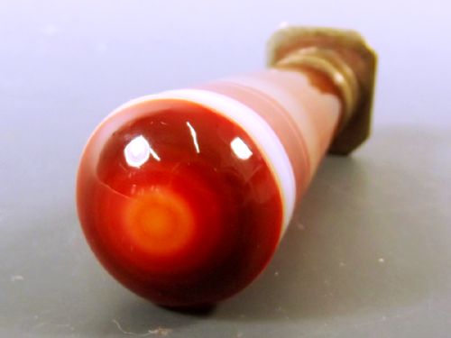 VICTORIAN POLISHED AGATE WAX SEAL - ADDITIONAL PHOTO 2