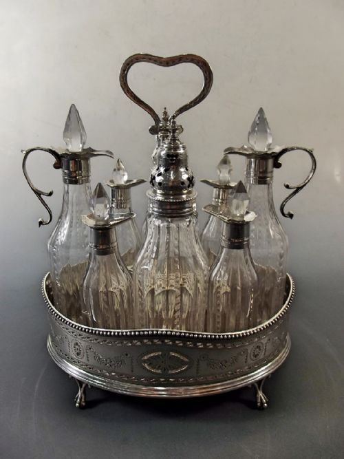 1783 hallmarked silver 8 bottle cruet by robert hennell i - CATEGORY: ANTIQUE SILVER - DATED 18TH CENTURY