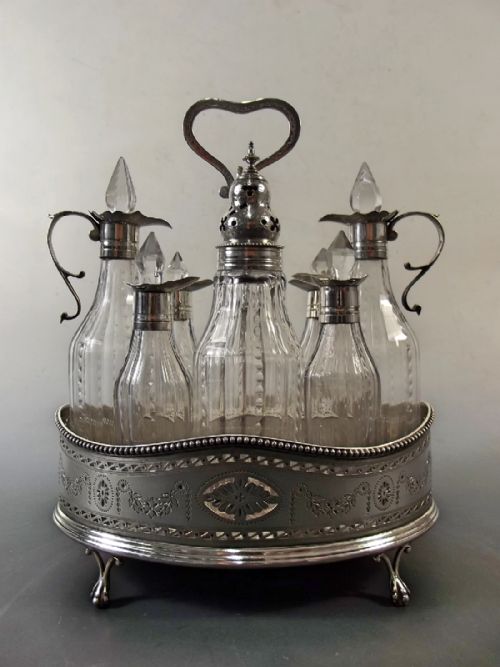 1783 HALLMARKED SILVER 8 BOTTLE CRUET BY ROBERT HENNELL I - ADDITIONAL PHOTO 1