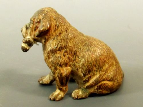 AUSTRIAN VIENNA COLD PAINTED BRONZE PUPPY DOG WITH BONE - ADDITIONAL PHOTO 2