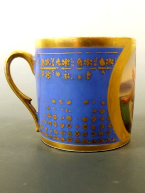 MARC SHOELCHER HAND PAINTED PARIS PORCELAIN COFFEE CAN - ADDITIONAL PHOTO 3