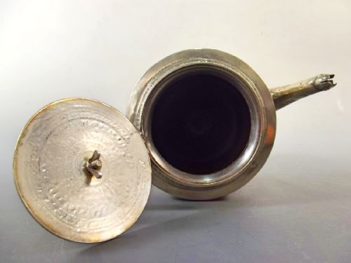 VICTORIAN SILVER PLATE INDIAN STYLE TEAPOT - ADDITIONAL PHOTO 7