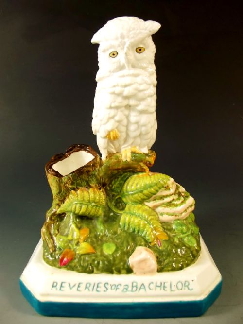 PAIR ROBINSON LEADBEATER POERCELAIN OWL MATCH HOLDERS - ADDITIONAL PHOTO 1