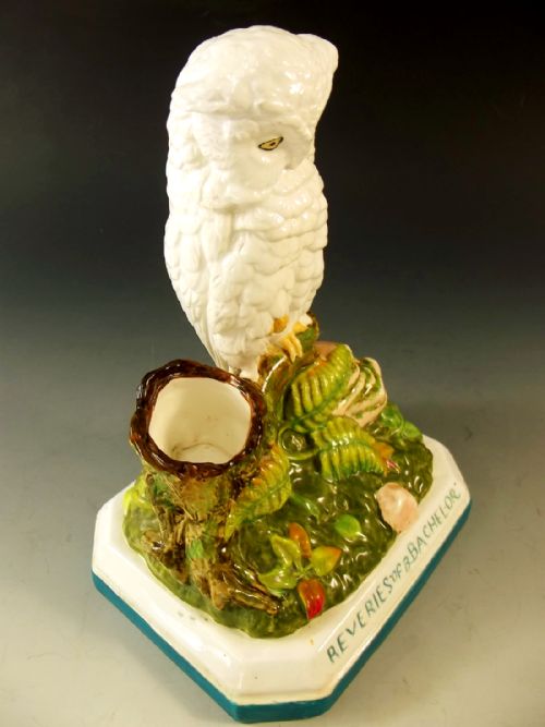 PAIR ROBINSON LEADBEATER POERCELAIN OWL MATCH HOLDERS - ADDITIONAL PHOTO 6