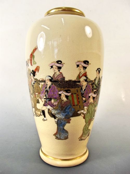 PR JAPANESE SATSUMA PORCELAIN KIZAN VASES MEIJI PERIOD - ADDITIONAL PHOTO 3