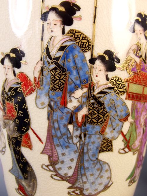 PR JAPANESE SATSUMA PORCELAIN KIZAN VASES MEIJI PERIOD - ADDITIONAL PHOTO 10