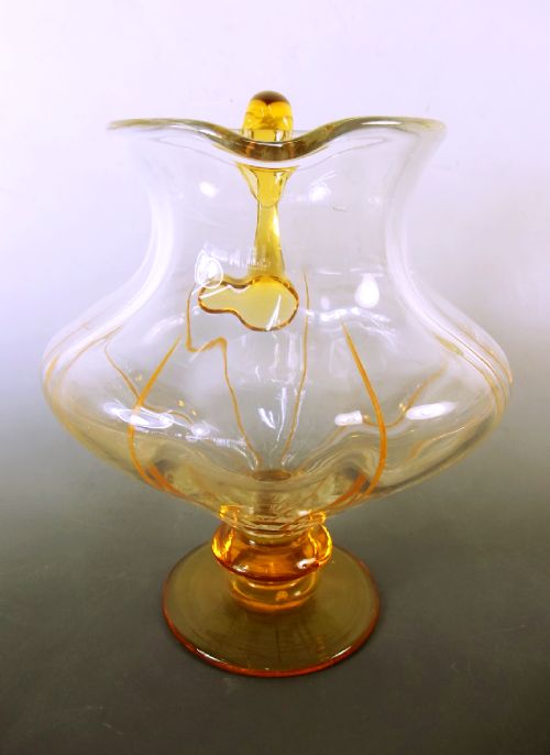 STUART AMBER GLASS ENAMEL JUG C1900 - ADDITIONAL PHOTO 2