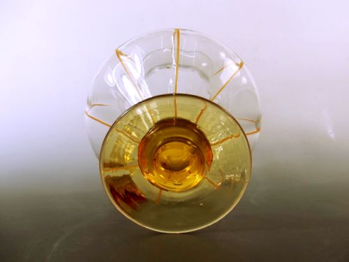 STUART AMBER GLASS ENAMEL JUG C1900 - ADDITIONAL PHOTO 5