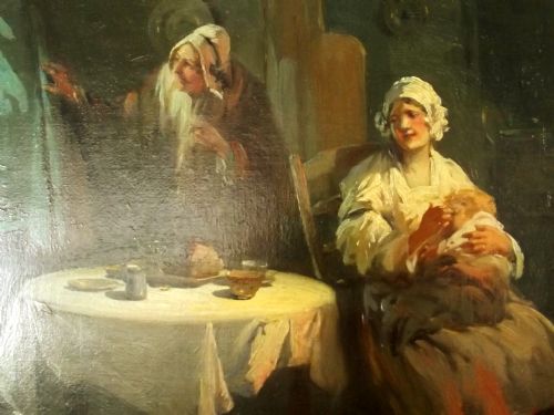 ALEXANDER ROSELL OIL ON CANVAS ENTITLED A FULL MOON - ADDITIONAL PHOTO 2