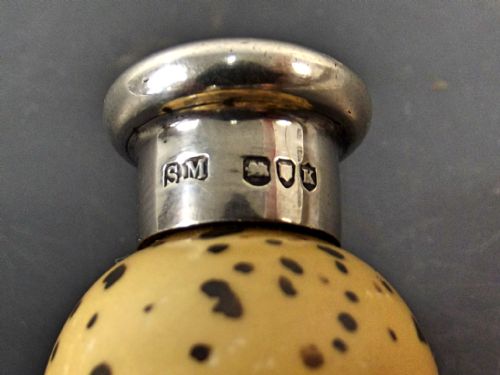 1885 HALLMARKED SILVER SAMPSON MORDAN QUAIL EGG SCENT BOTTLE - ADDITIONAL PHOTO 1