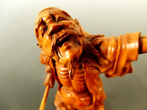 JAPANESE MEIJI PERIOD ONEPIECE BOXWOOD OKIMONO GAMMA SENNIN - ADDITIONAL PHOTO 6