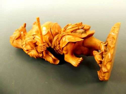 JAPANESE MEIJI PERIOD ONEPIECE BOXWOOD OKIMONO GAMMA SENNIN - ADDITIONAL PHOTO 8