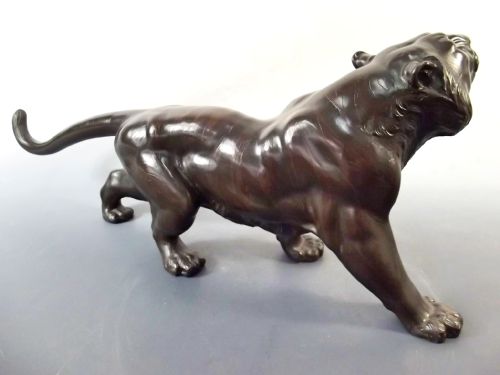 JAPANESE MEIJI PERIOD BRONZE TIGER OKIMONO - ADDITIONAL PHOTO 4