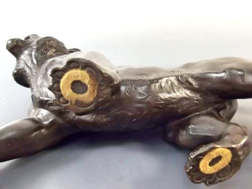 JAPANESE MEIJI PERIOD BRONZE TIGER OKIMONO - ADDITIONAL PHOTO 9