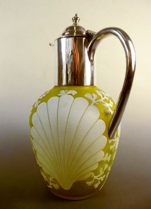 SILVER MOUNTED THOMAS WEBB CAMEO GLASS CLARET JUG 1887 - ADDITIONAL PHOTO 4