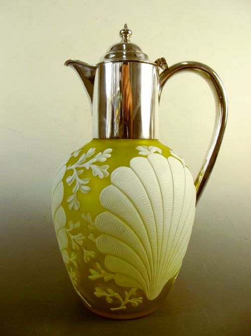 SILVER MOUNTED THOMAS WEBB CAMEO GLASS CLARET JUG 1887 - ADDITIONAL PHOTO 5